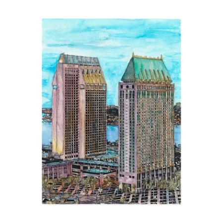 Melissa Wang 'Us Cityscape San Diego' Canvas Art,14x19